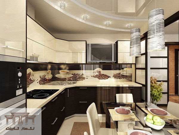 جدیدترین مدل کابینت دو رنگ