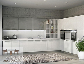 کابینت های گلاس سفید اکلیلی; محبوب طراحان آشپزخانه های مدرن